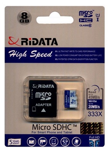 کارت حافظه ری دیتا microSD 8GB UHS-I 333X108866